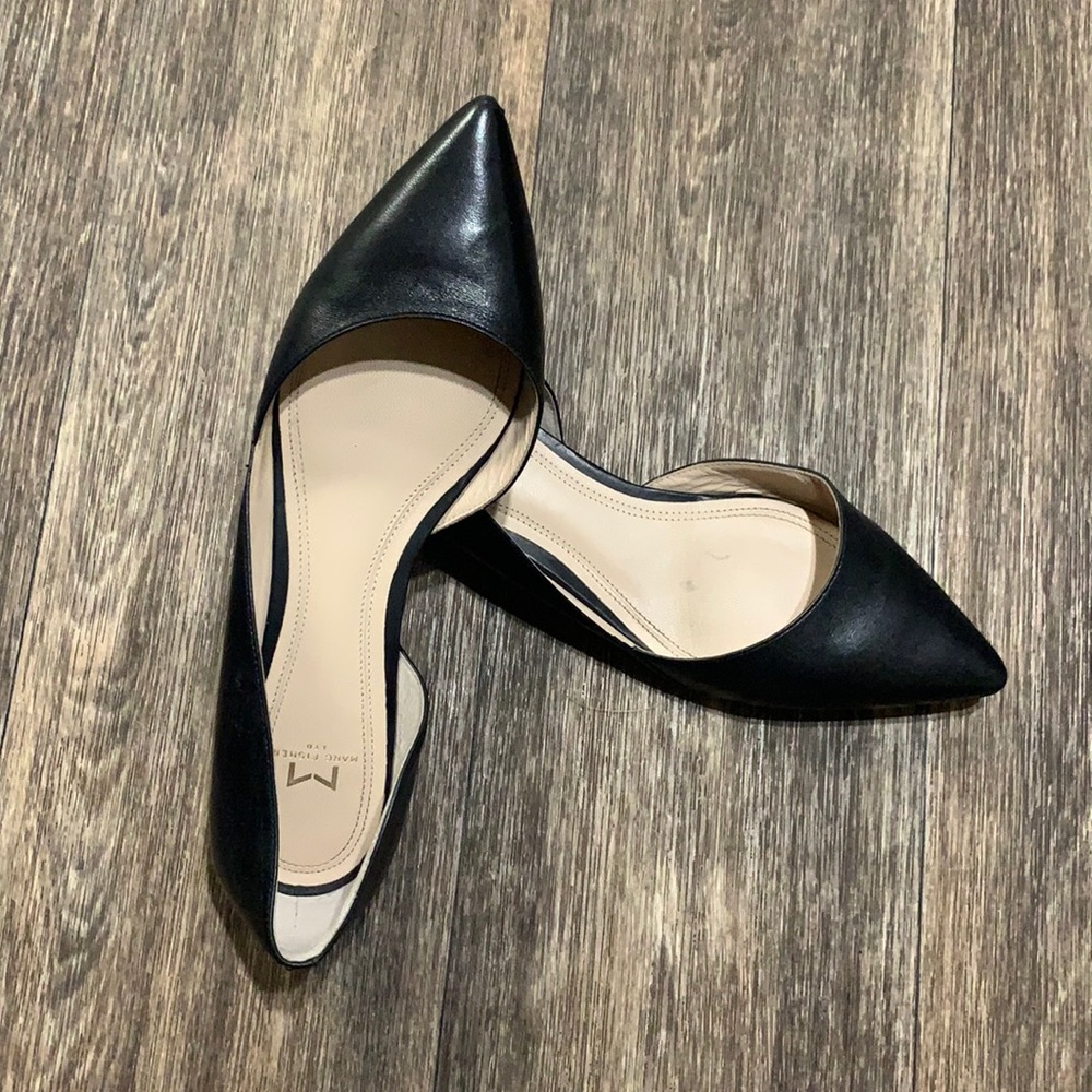 Mark Fisher Black Leather Pointed Toe Flats